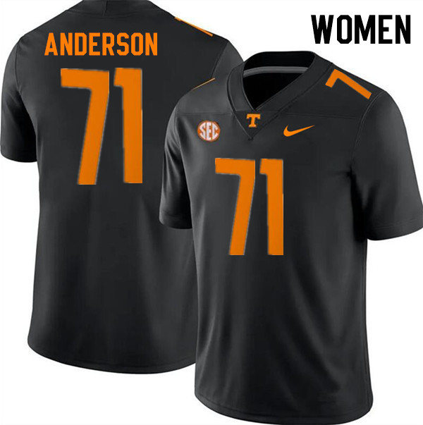 Women #71 Max Anderson Tennessee Volunteers College Football Jerseys Stitched-Black